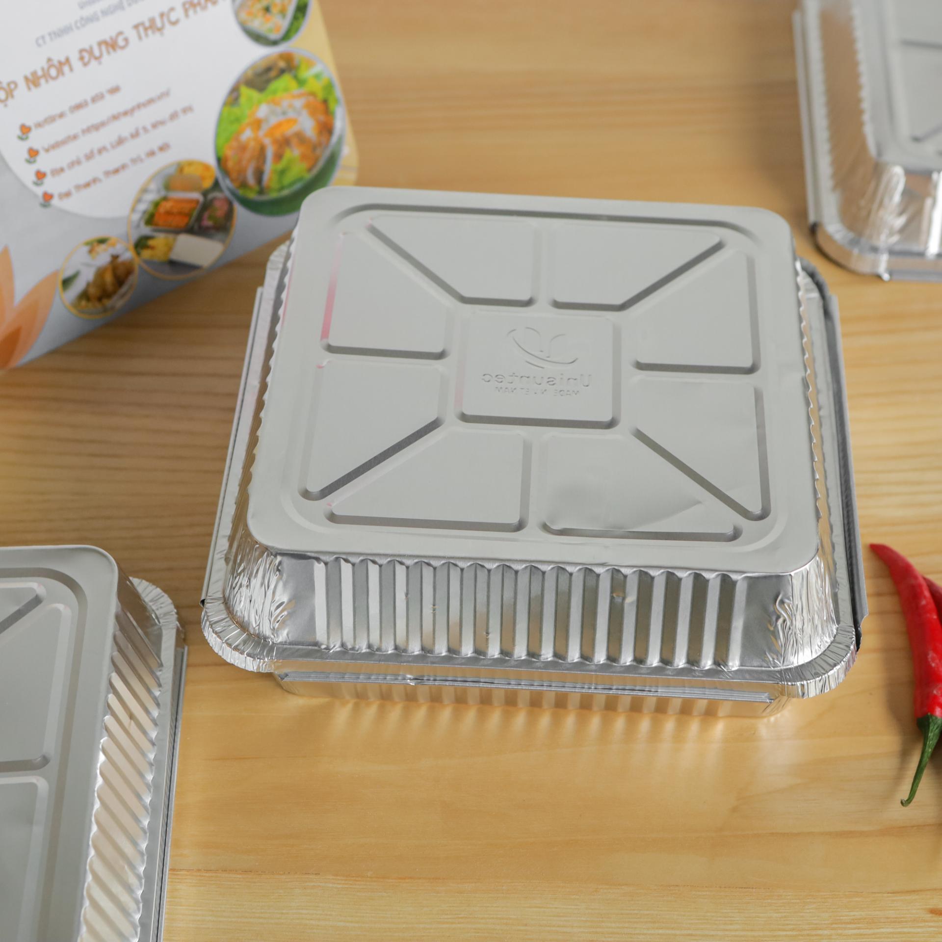 Disposable aluminium foil containers 1750ml square